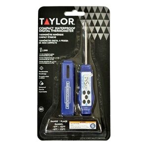 Taylor Compact Waterproof Digital Thermometer in Blue with Sheath